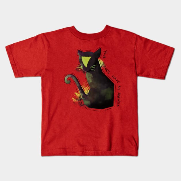 Your Heroes Cat Kids T-Shirt by 📼Creepe💀Paper🕶️